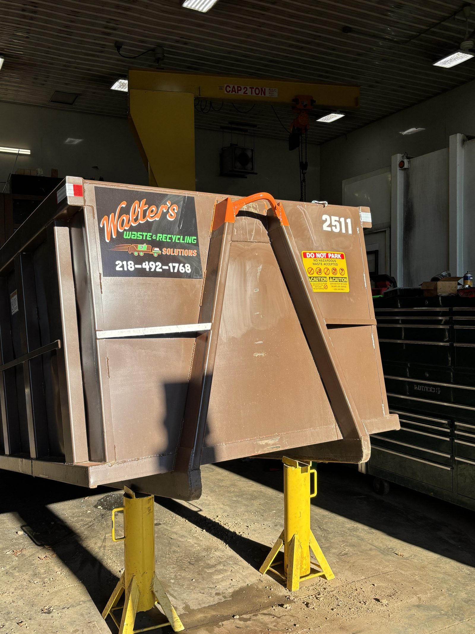 Walter's dumpsters in the shop